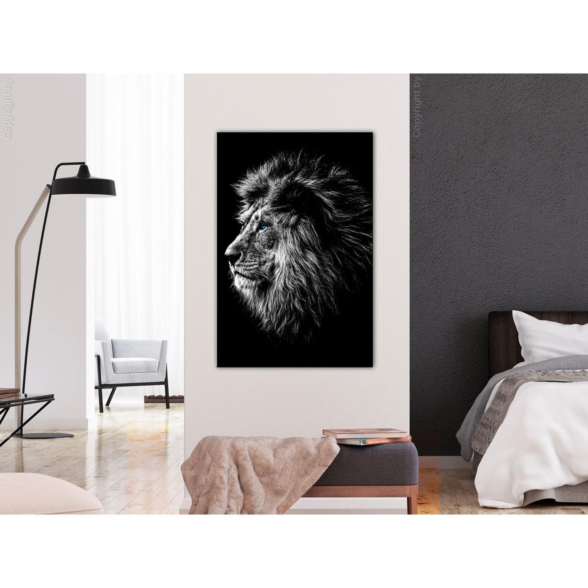 Voir la diapositive 2 : Paris Prix Tableau Imprimé  Blue Eyed Lion