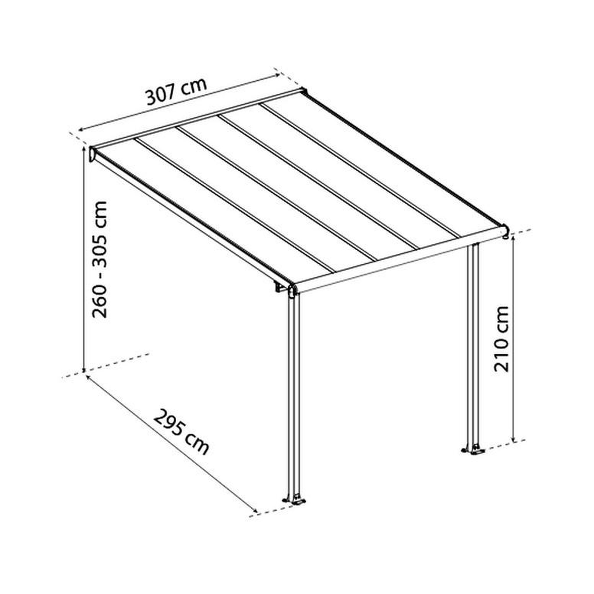 Voir la diapositive 2 : Palram Pergola 9.1m² blanc - 704216