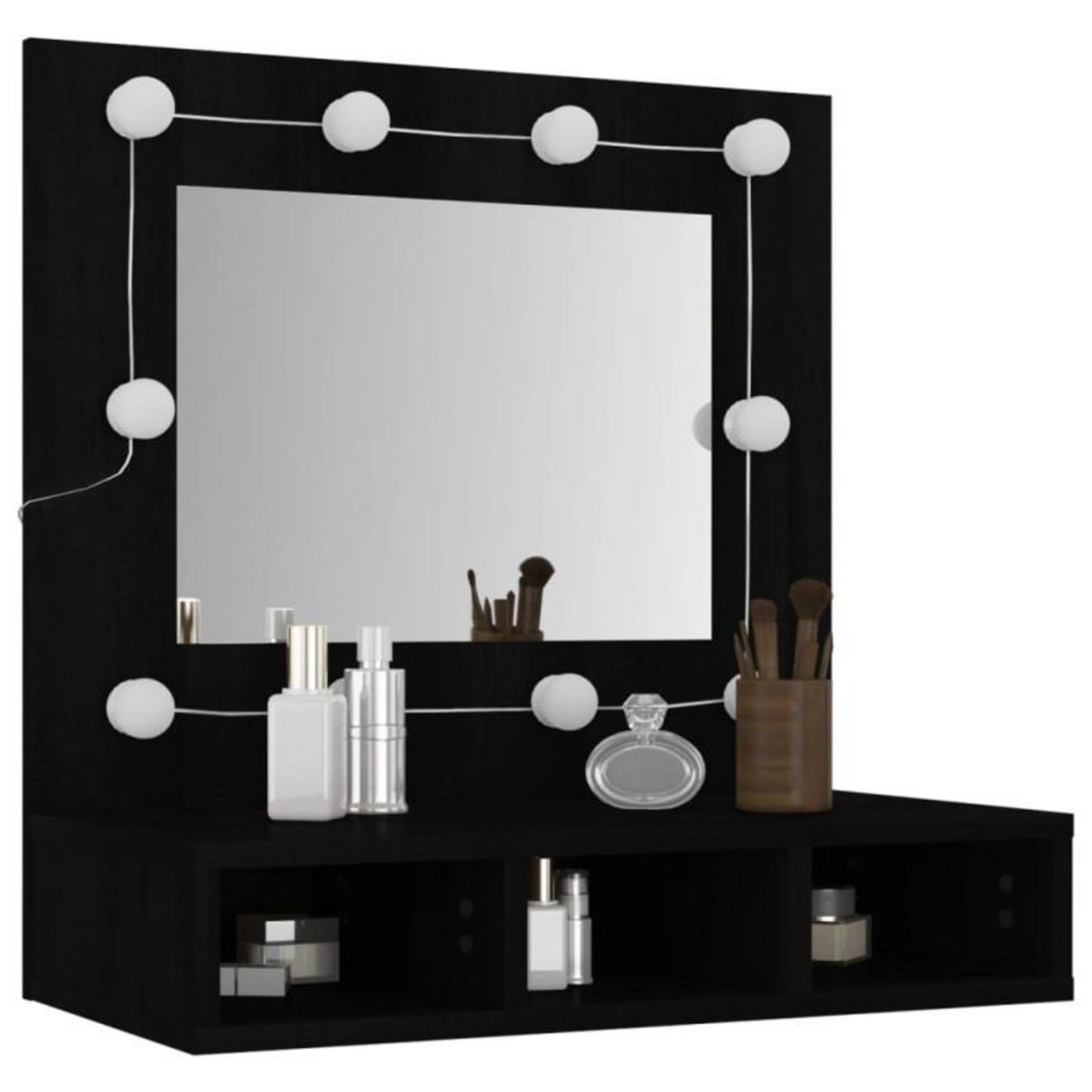 VIDAXL Armoire à miroir avec LED noir 60x31,5x62 cm