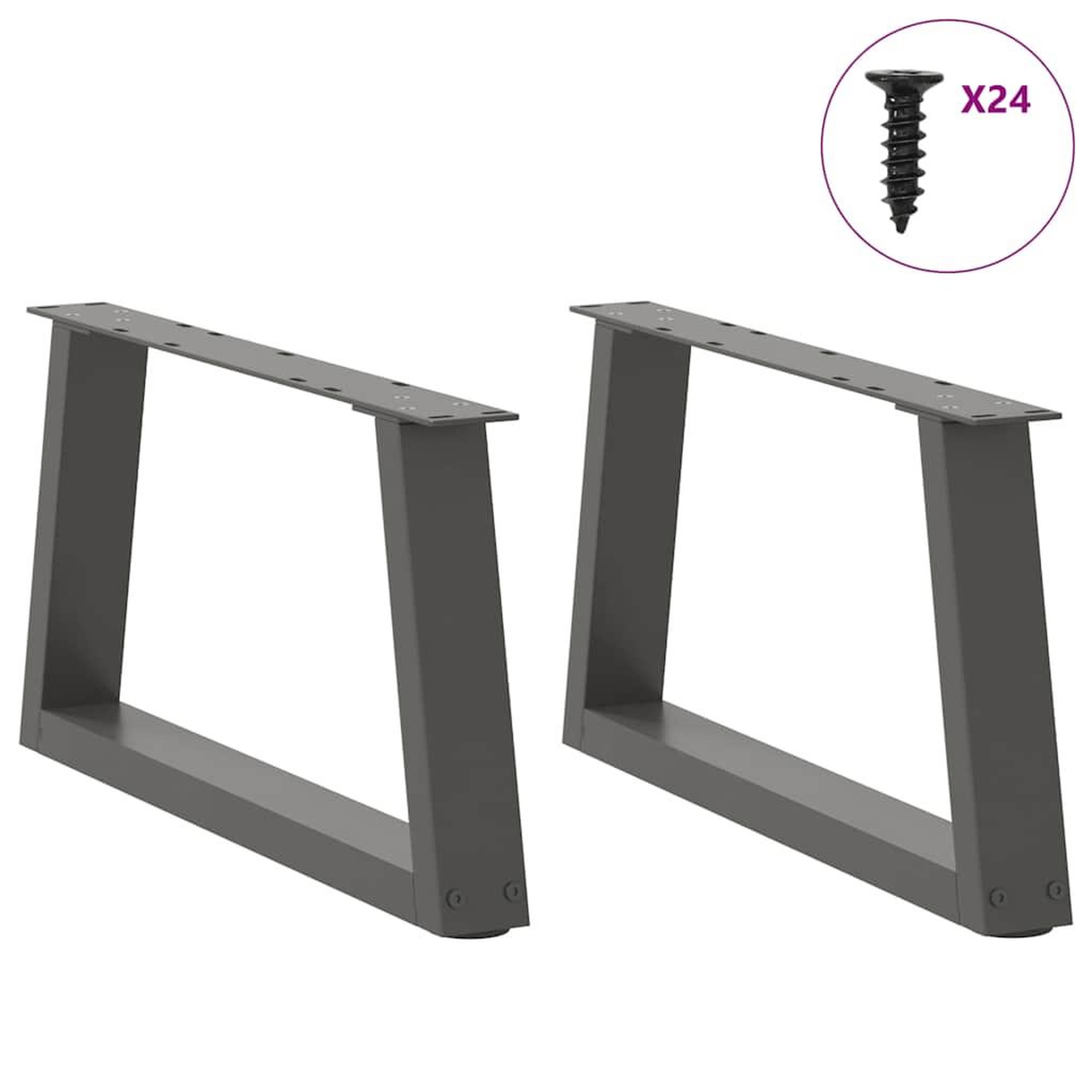 Voir la diapositive 3 : VIDAXL Pieds de table a manger forme V 2 pcs anthracite 70x(30-31,3)cm