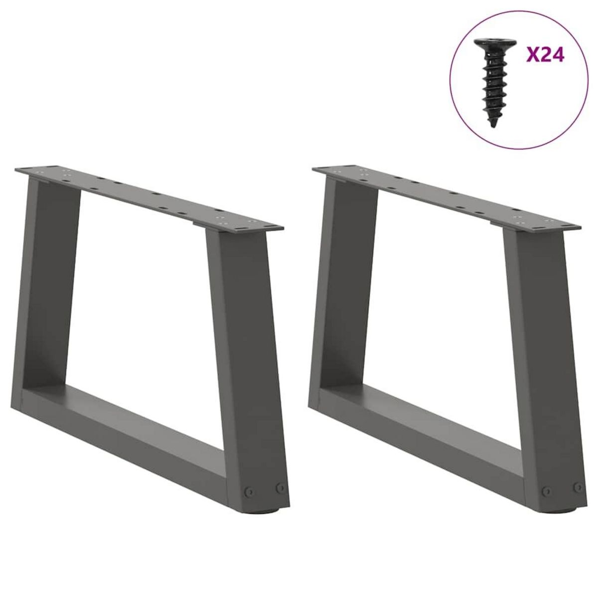 VIDAXL Pieds de table a manger forme V 2 pcs anthracite 70x(30-31,3)cm