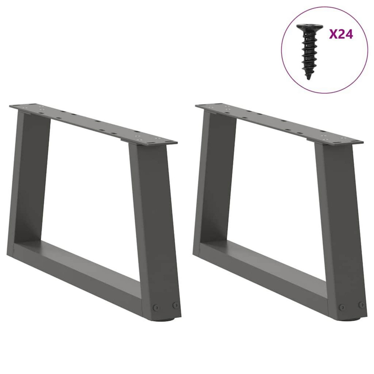 VIDAXL Pieds de table a manger forme V 2 pcs anthracite 70x(30-31,3)cm