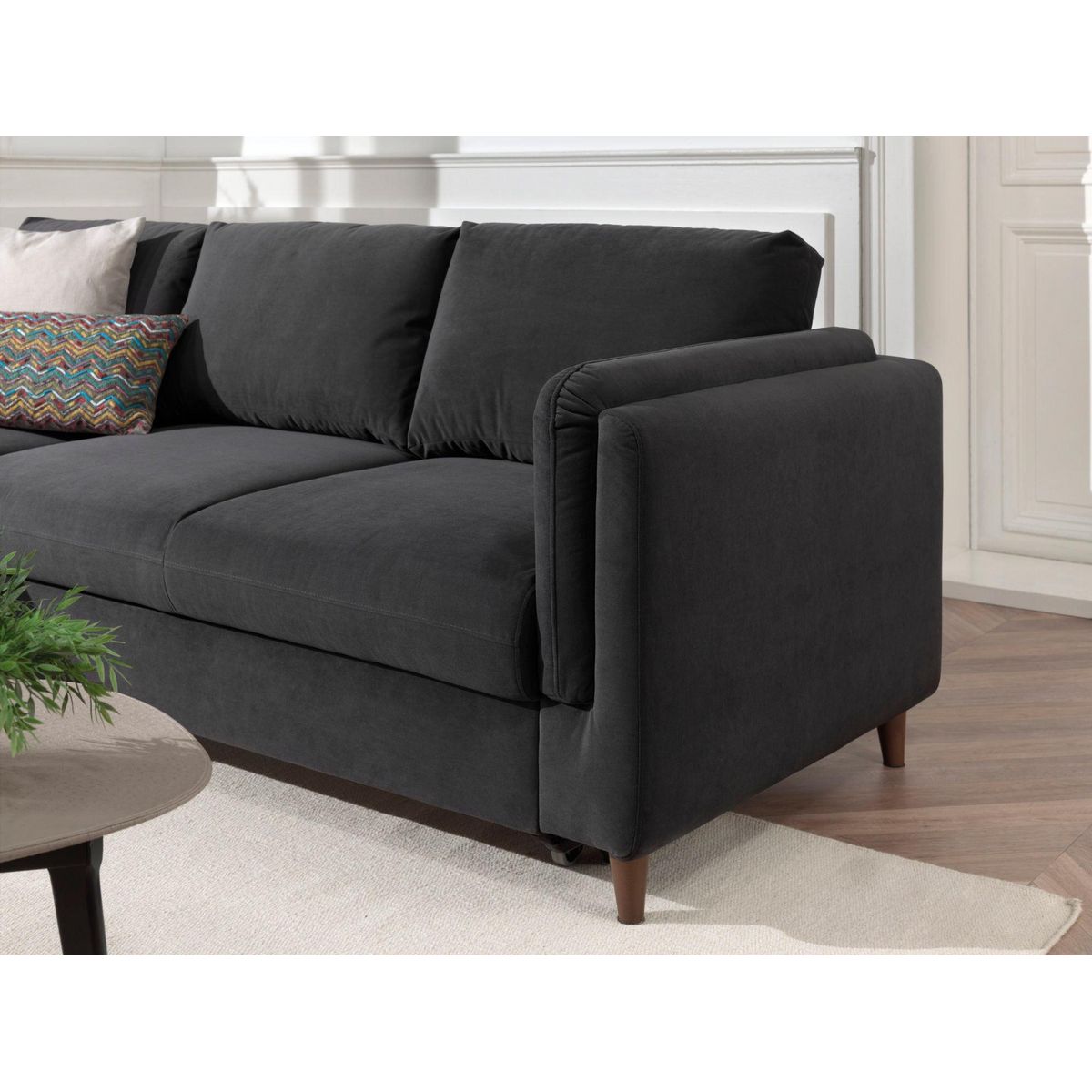 LISA DESIGN Brooke - canapé d'angle gauche - convertible avec coffre - 4 places - en velours