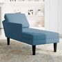 Voir la diapositive 3 : VIDAXL Fauteuil long avec coussin et accoudoir droit bleu velours