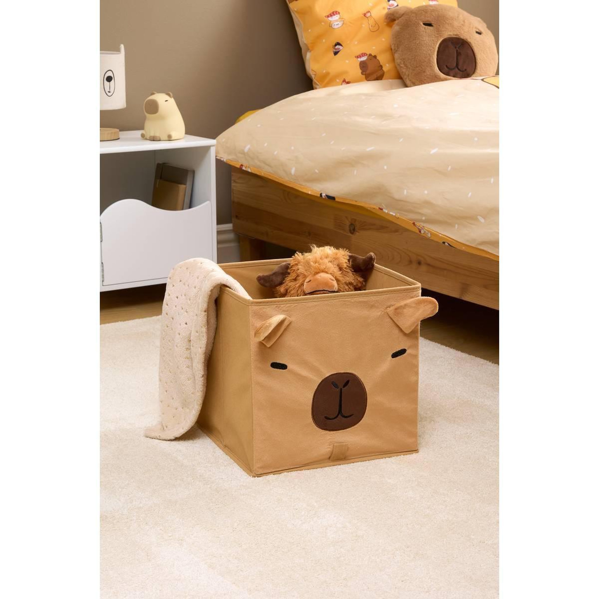 Voir la diapositive 5 : Atmosphera Kids Boîte de Rangement Pliable  Capybara  29x29cm Marron