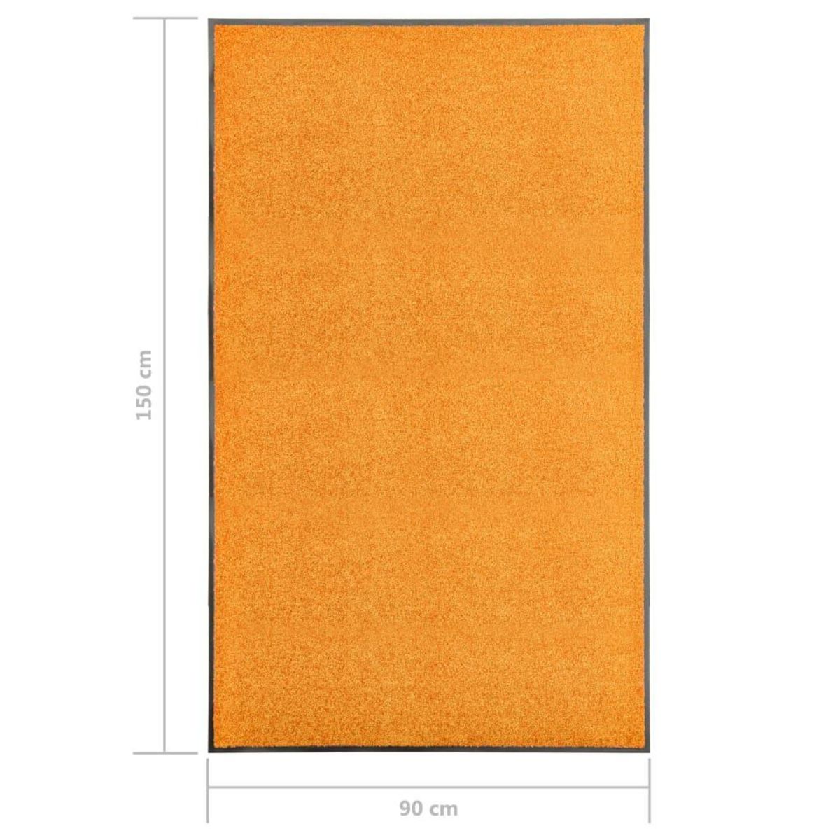 VIDAXL Paillasson lavable Orange 90x150 cm