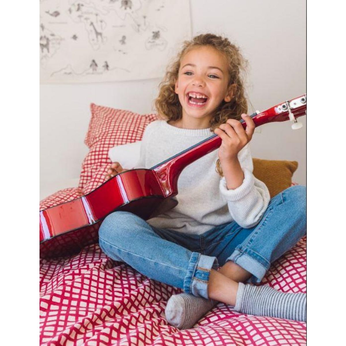 One Two Fun Guitare sèche 76 cm avec corde en nylon