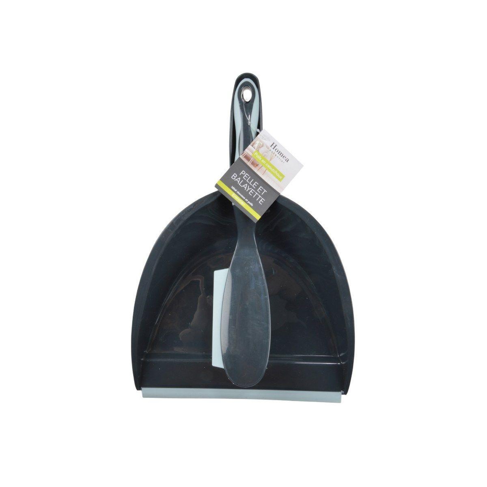 Voir la diapositive 2 : HOMEA Pelle & balayette  raclette poils  anthracite & bleu givre