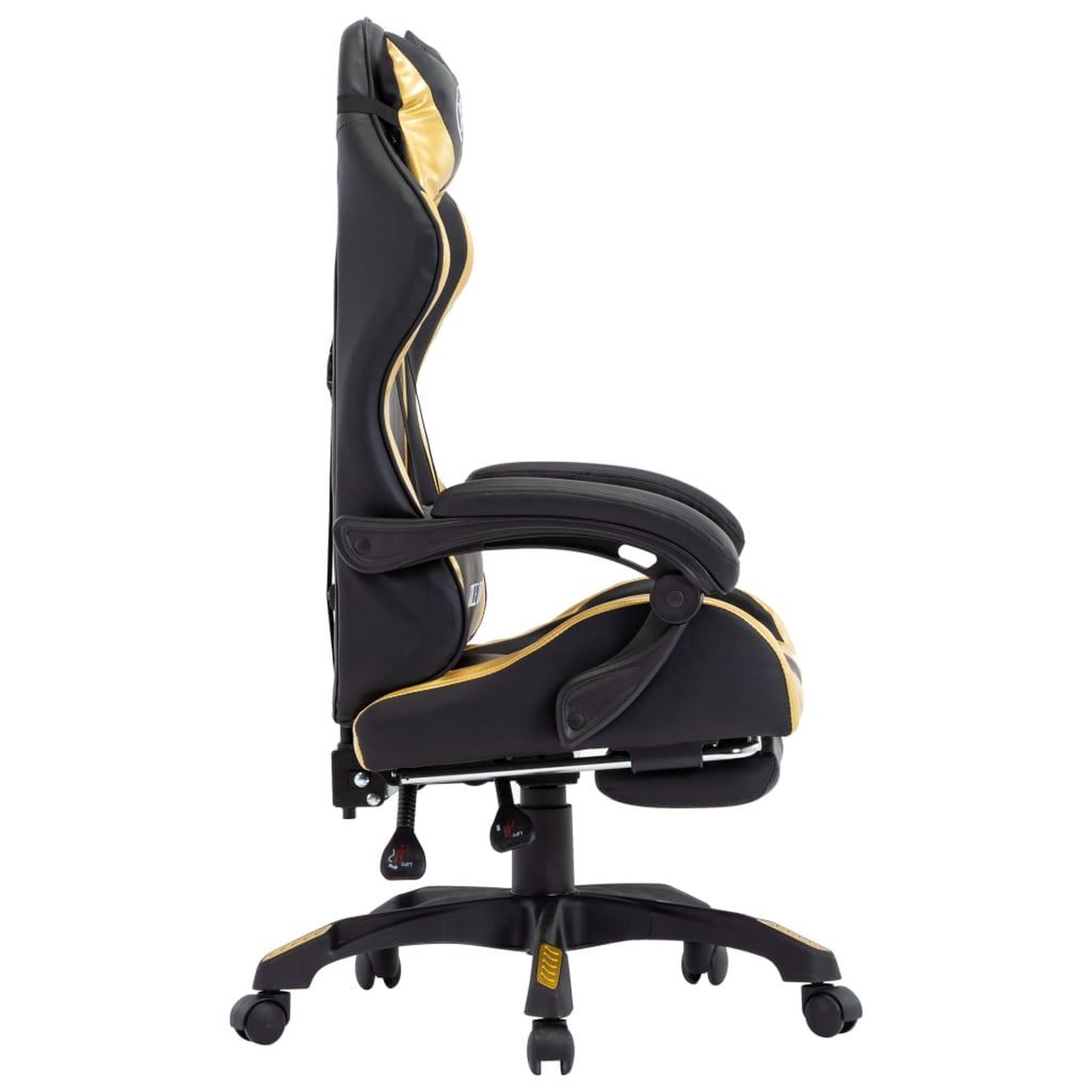Voir la diapositive 3 : VIDAXL Fauteuil de jeux video avec repose-pied Dore et noir Similicuir