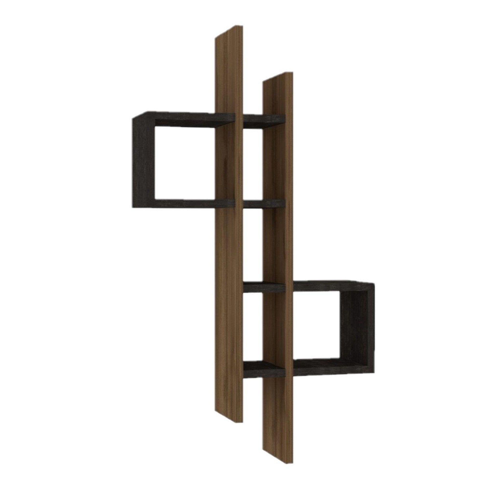 TOILINUX Etagère murale design effet bois alba - gris foncé