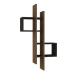 TOILINUX Etagère murale design effet bois ALBA - Gris foncé