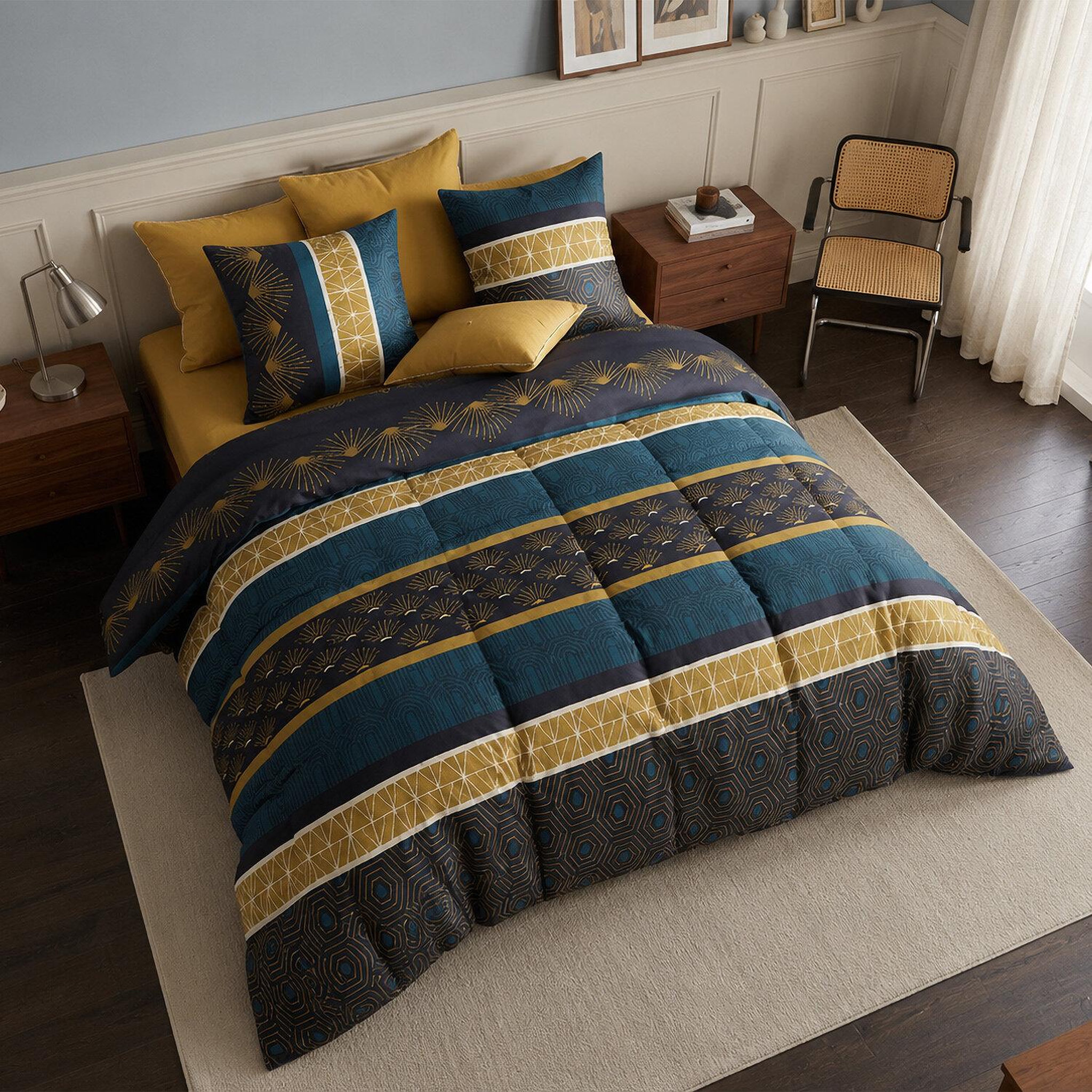 Voir la diapositive 3 : ATELIER DU COTON Parure housse de couette 100%coton 57fils qobe