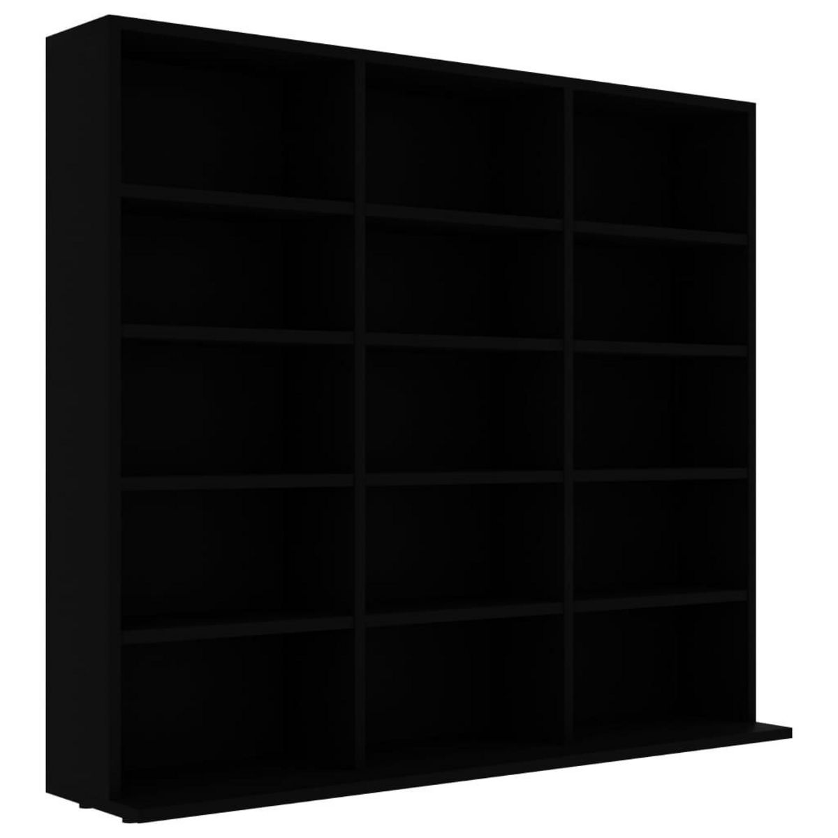 VIDAXL Armoire a CD Noir 102x23x89,5 cm Agglomere