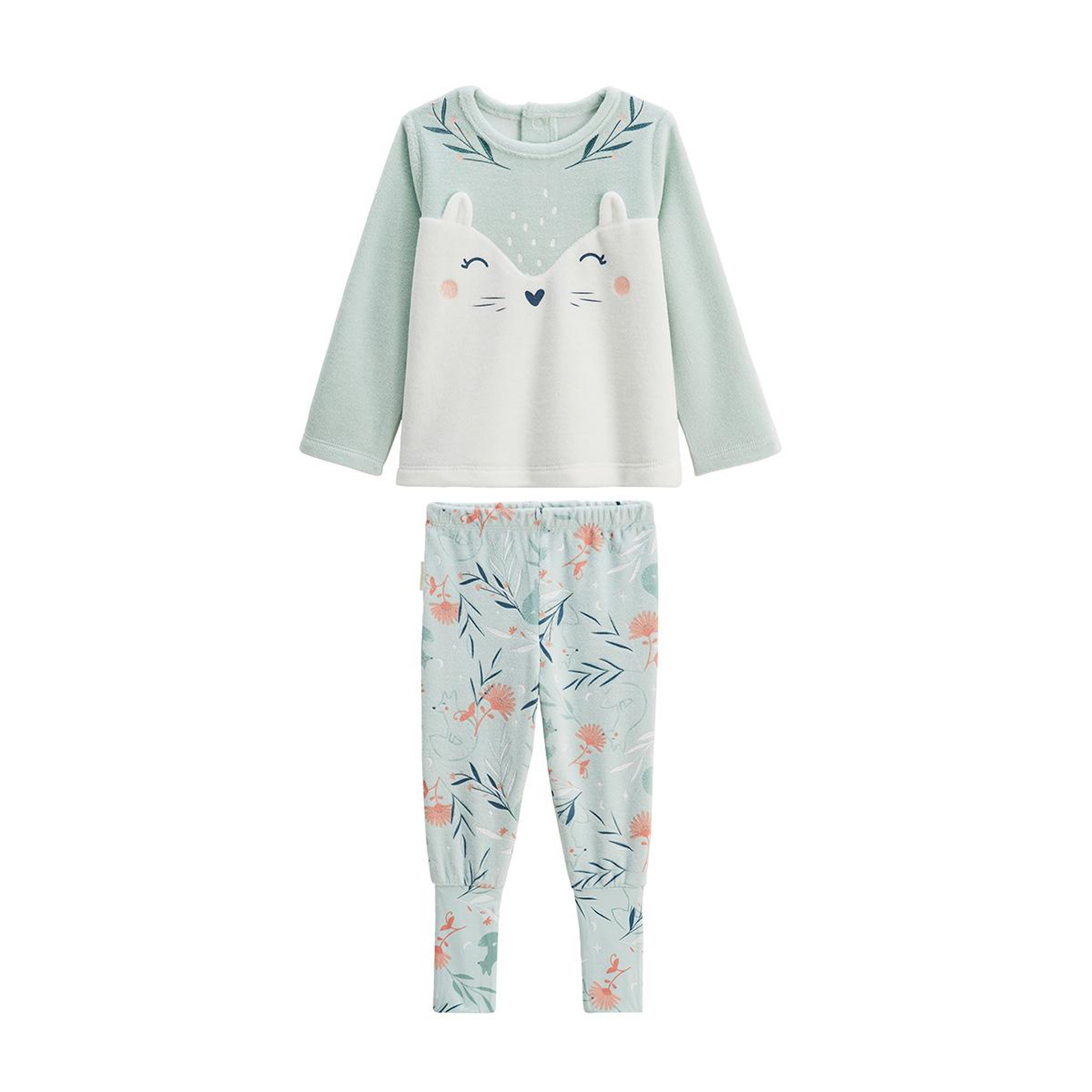 Voir la diapositive 1 : Petit Béguin Pyjama enfant 2 pièces en velours à pieds retroussables Dina