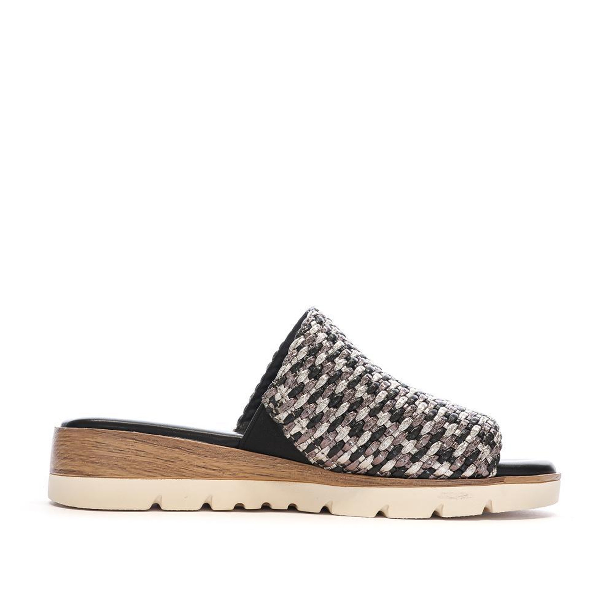 Voir la diapositive 2 : XTI Claquettes Noir/Argent Femme XTI 143881