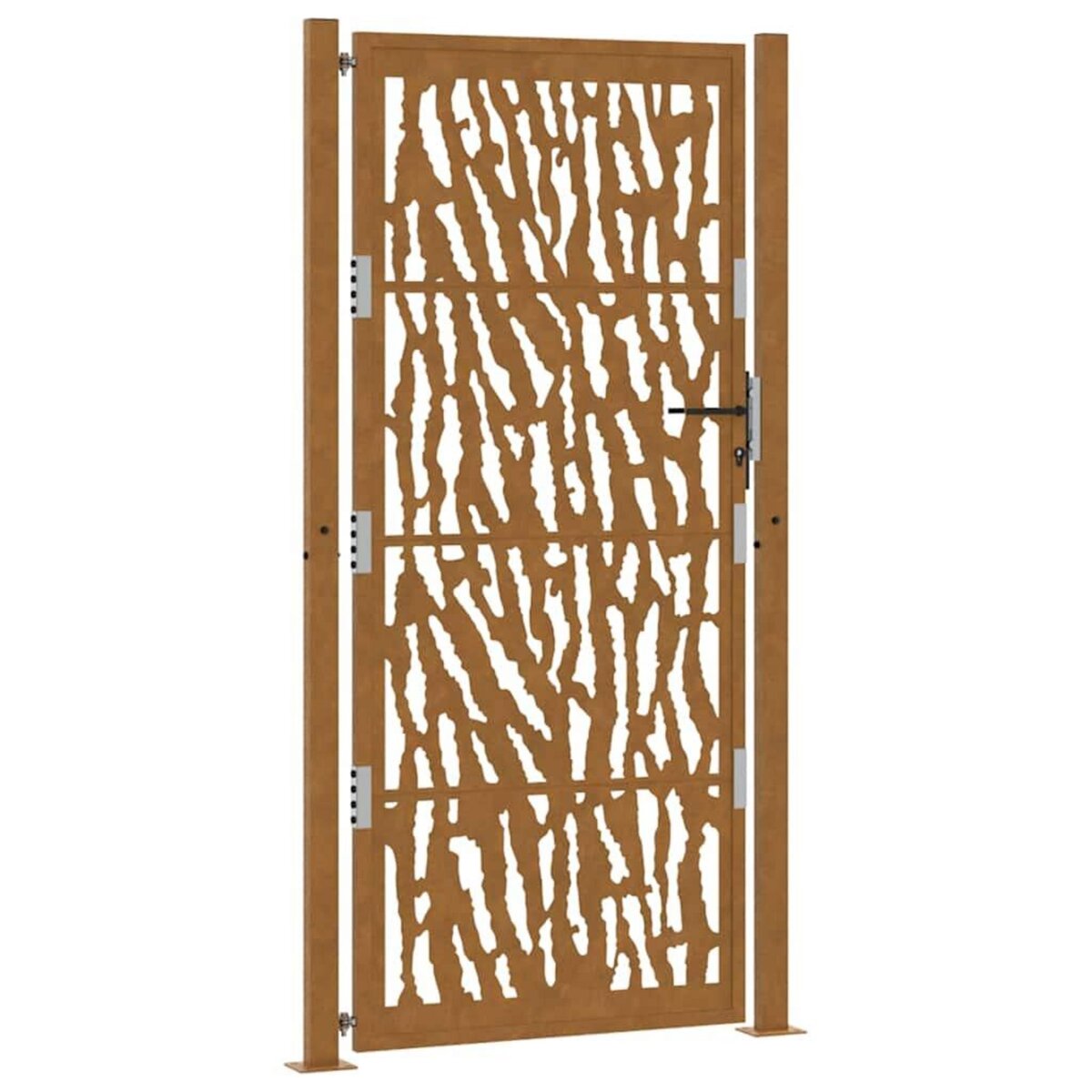 VIDAXL Porte de jardin acier resistant aux intemperies design traces