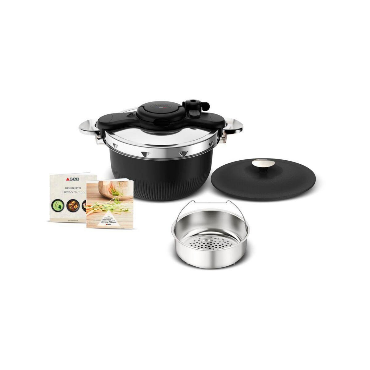 SEB Autocuiseur cocotte 3 en 1 TEMPO 6L noir