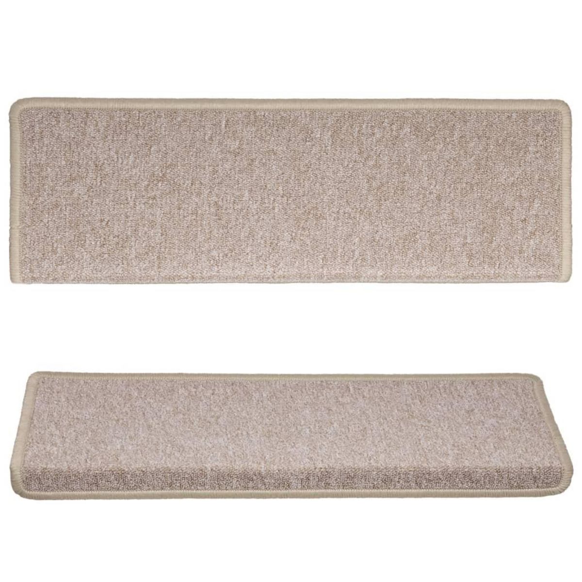 VIDAXL Tapis d'escalier 15 pcs 65x21x4 cm Taupe