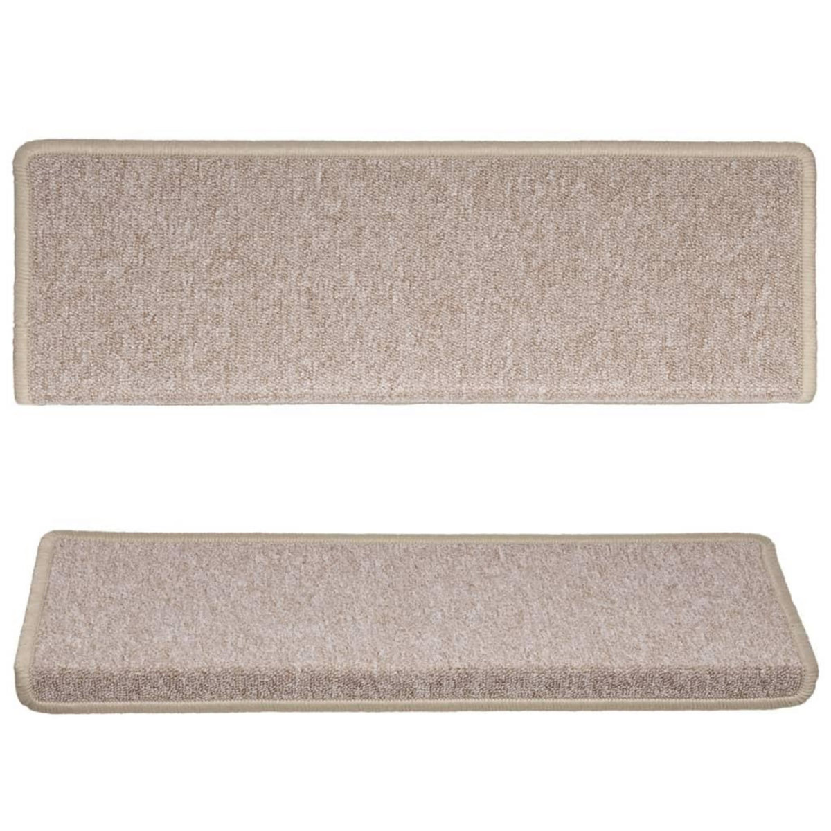 VIDAXL Tapis d'escalier 15 pcs 65x21x4 cm Taupe