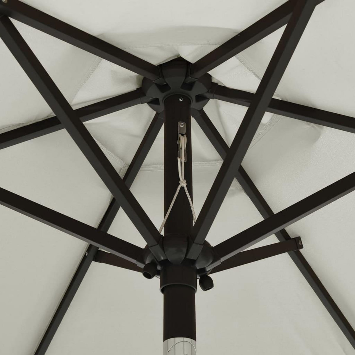 VIDAXL Parasol avec lumieres LED sable 200x211 cm aluminium