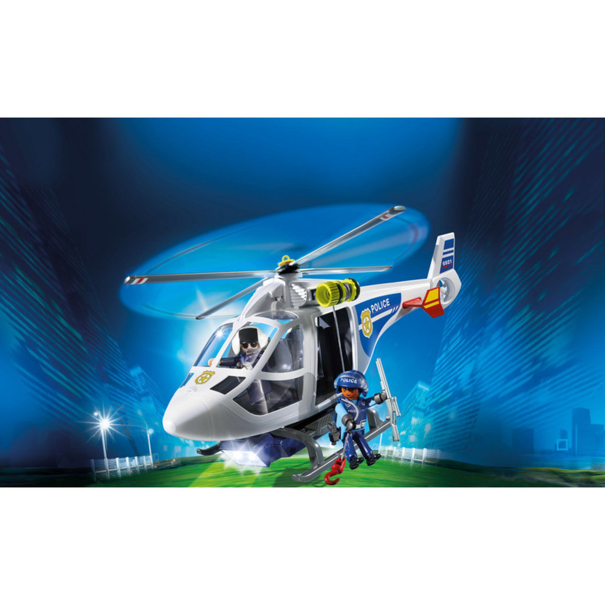 PLAYMOBIL 6921 - City Action - Hélicoptère de police avec projecteur