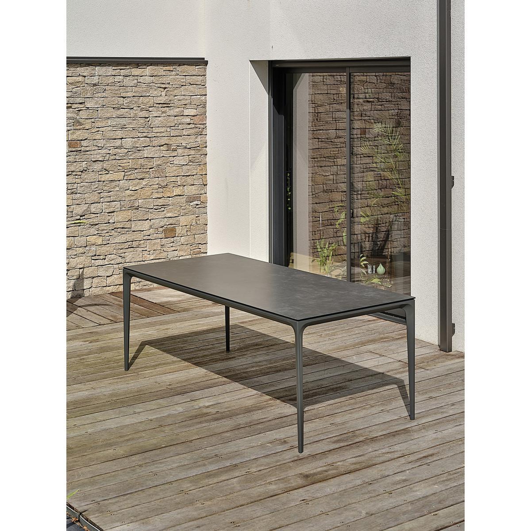 Voir la diapositive 3 : Paris Prix Table de jardin en céramique  tigua  200cm anthracite