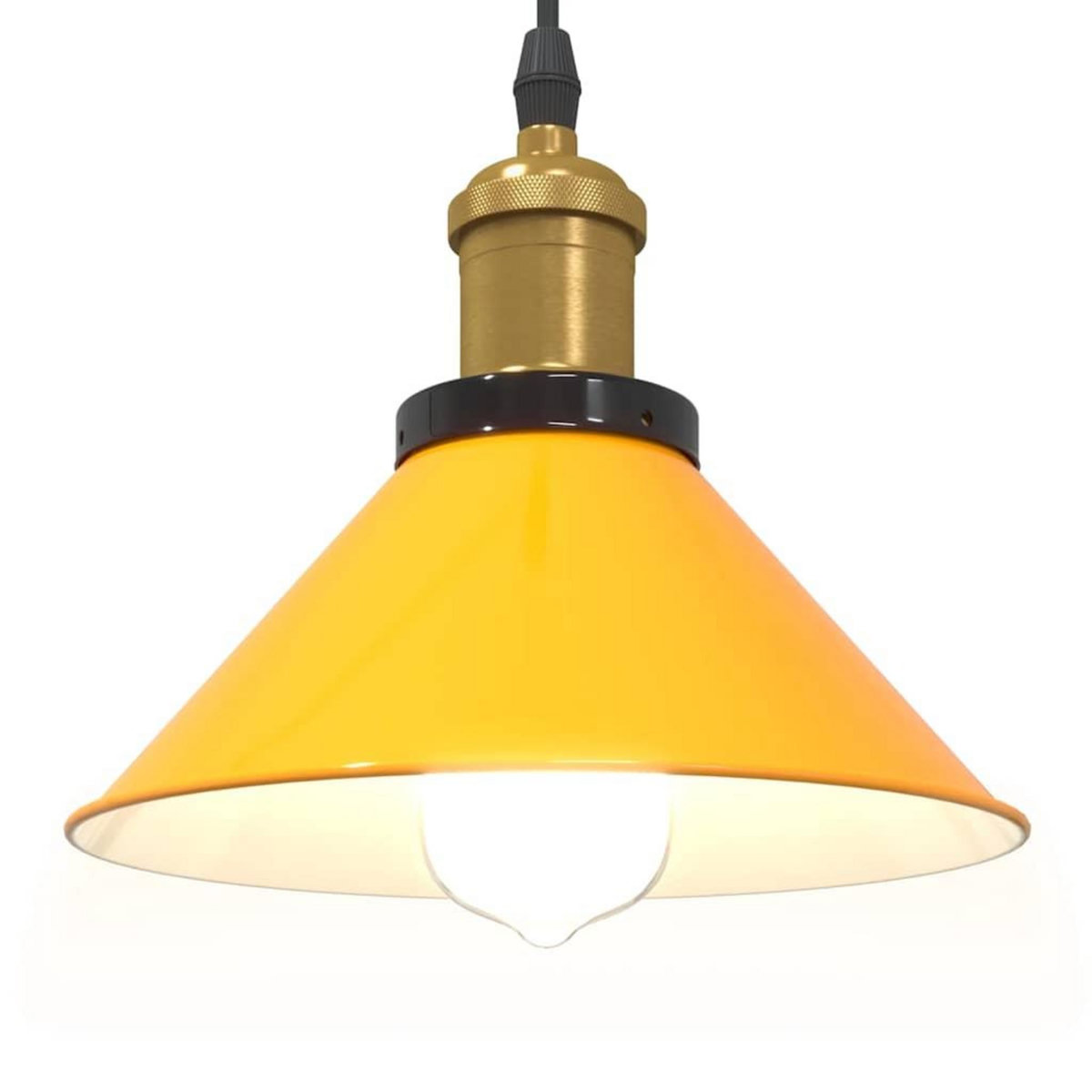 VIDAXL Lampe suspendue reglable hauteur E27 jaune brillant Ø22cm metal