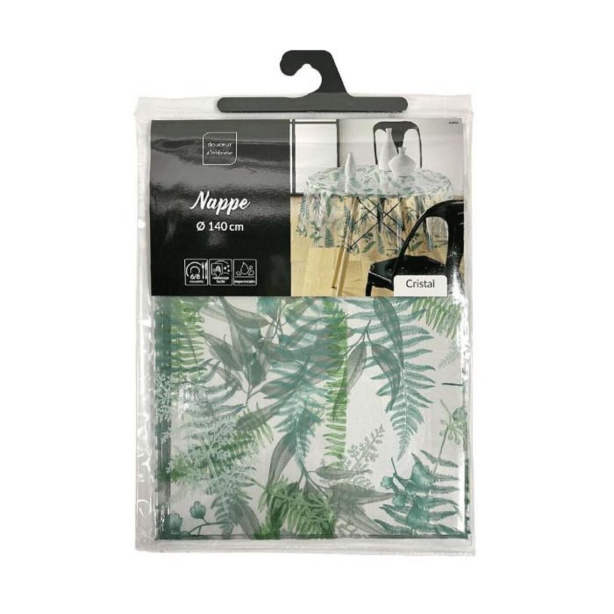 Paris Prix Nappe Toile Cirée Ronde  Aurea  140cm Vert