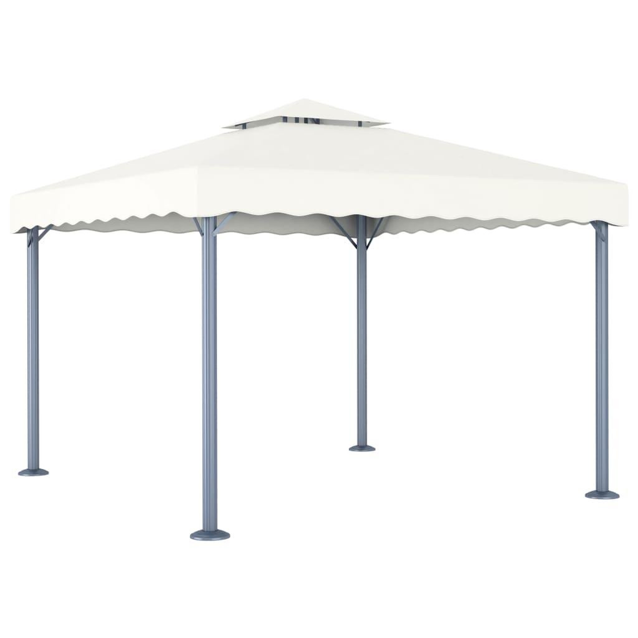 Voir la diapositive 3 : VIDAXL Tonnelle avec guirlande lumineuse LED 300x300cm Creme Aluminium