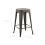 Voir la diapositive 4 : Rendez vous déco Lot de 2 tabourets pour îlot central 66 cm en métal gris mat-Indus
