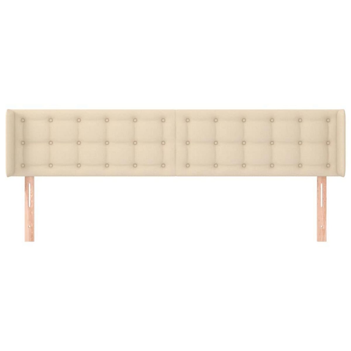 VIDAXL Tete de lit avec oreilles Creme 183x16x78/88 cm Tissu