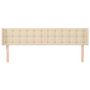 Voir la diapositive 3 : VIDAXL Tete de lit avec oreilles Creme 183x16x78/88 cm Tissu