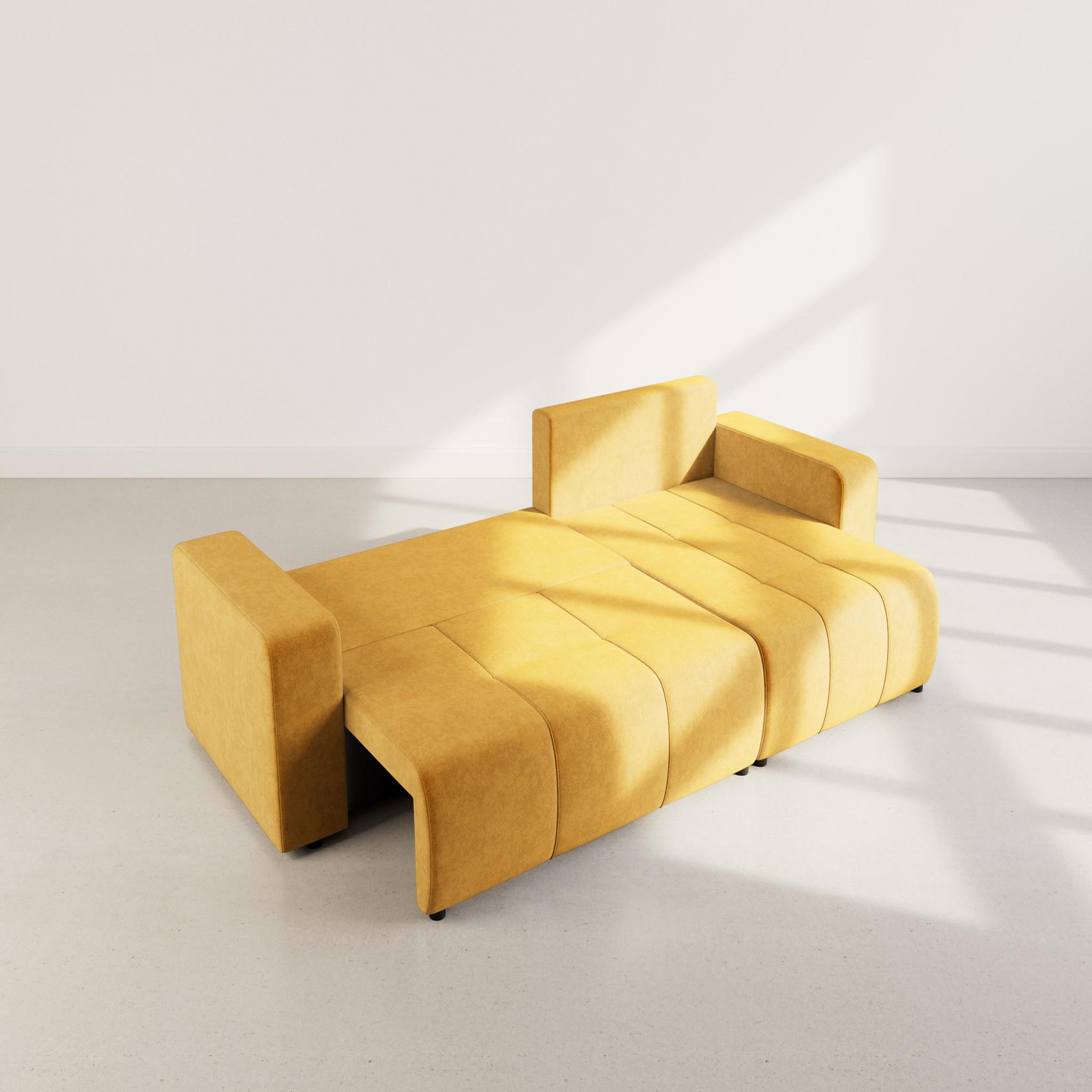 Voir la diapositive 6 : BEST MOBILIER Nicole - canapé d'angle réversible 5 places convertible avec coffre en tissu