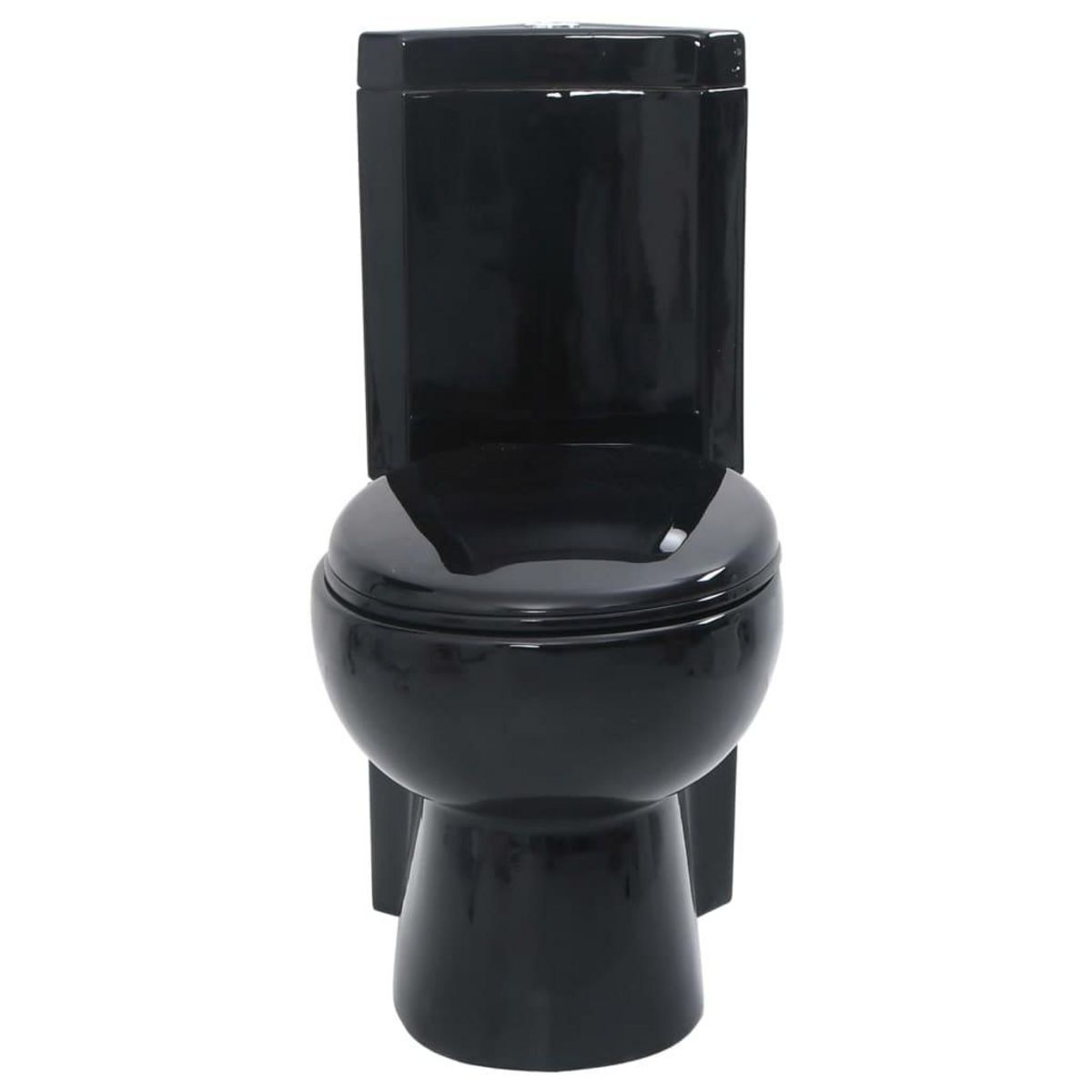 VIDAXL Toilette d'angle en ceramique pour salle de bains noir