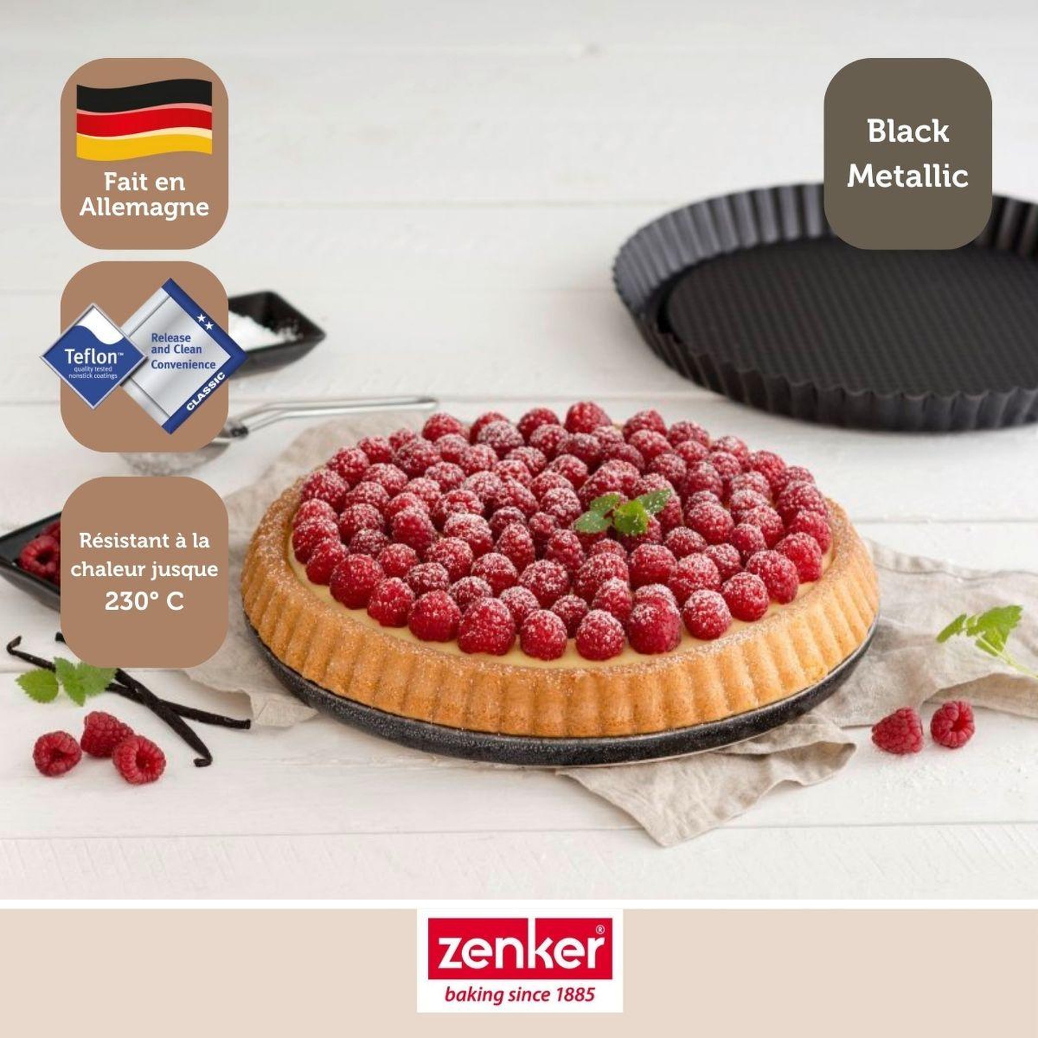 Voir la diapositive 6 : ZENKER Moule à tarte renversée 30 cm zenker black metallic