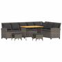 Voir la diapositive 2 : VIDAXL Salon de jardin 4 pcs avec coussins forme L gris resine tressee