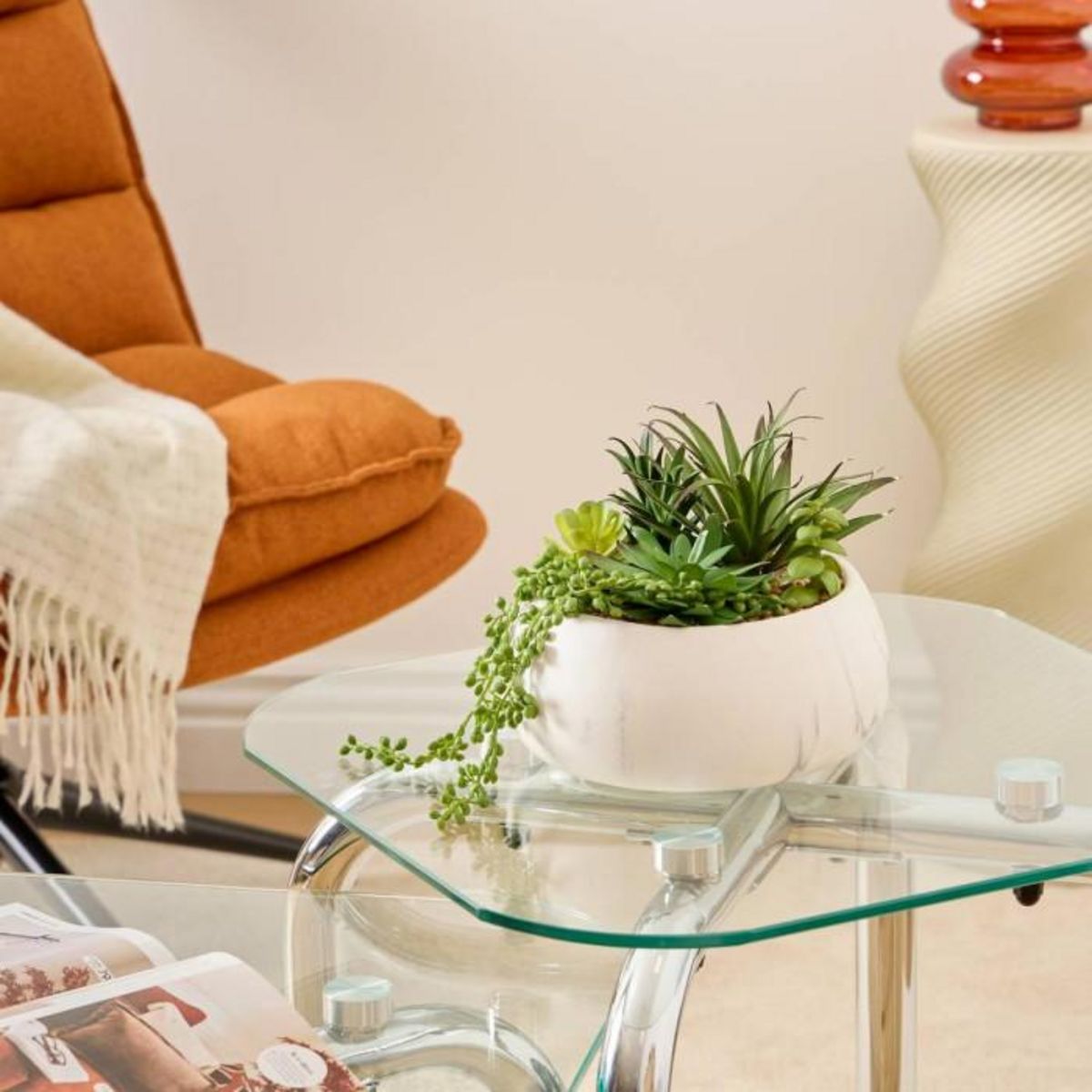 ATMOSPHERA Plante Grasse Artificielle  Jesty  21cm Multicolore