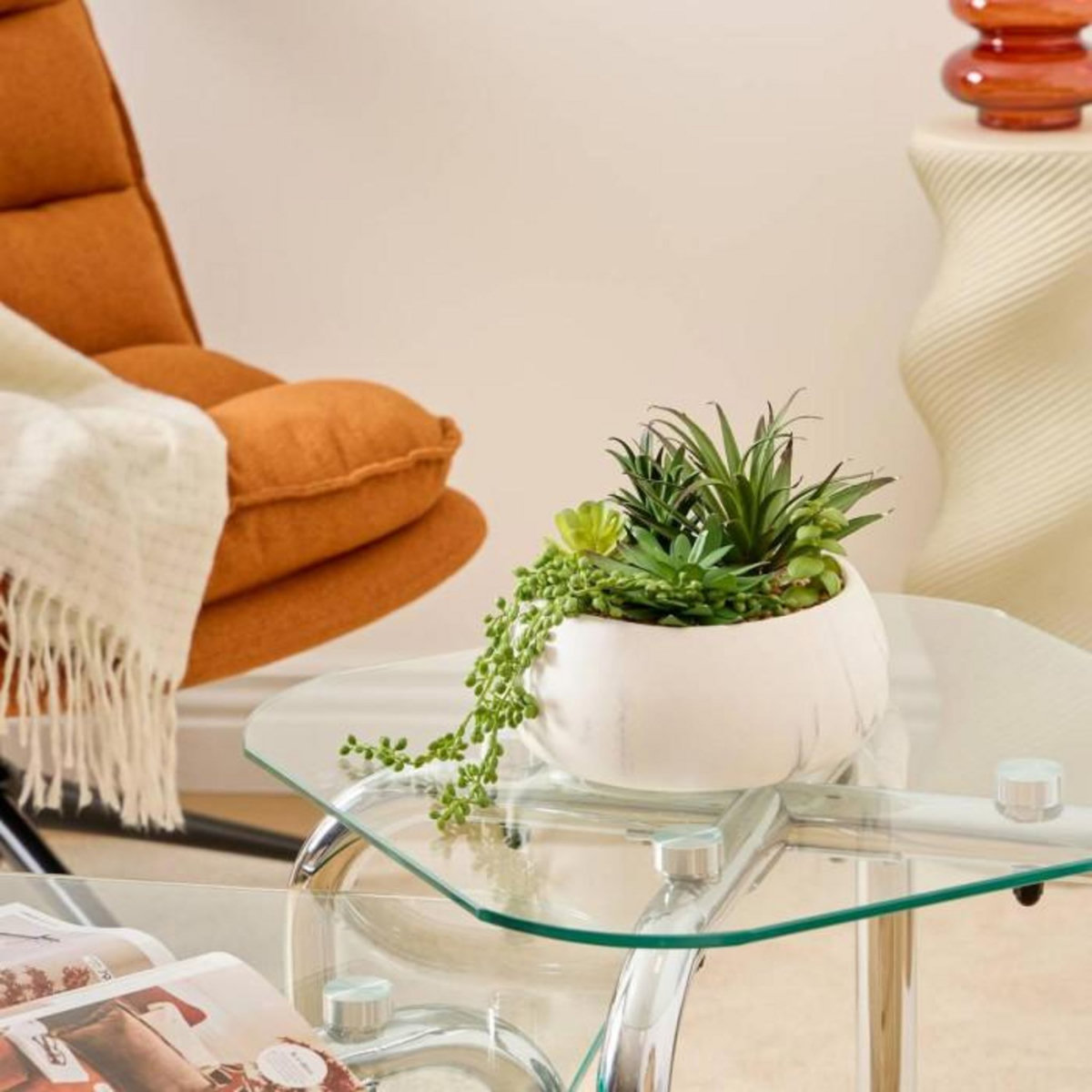 ATMOSPHERA Plante Grasse Artificielle  Jesty  21cm Multicolore