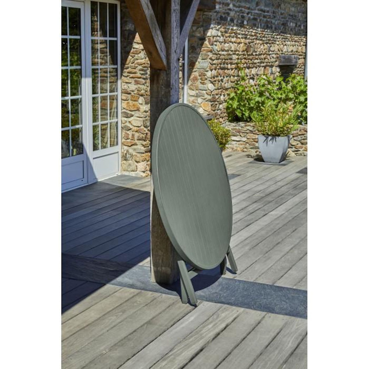 Paris Prix Ensemble Table de Jardin Pliante & 4 Chaises  Marius  110cm Kaki