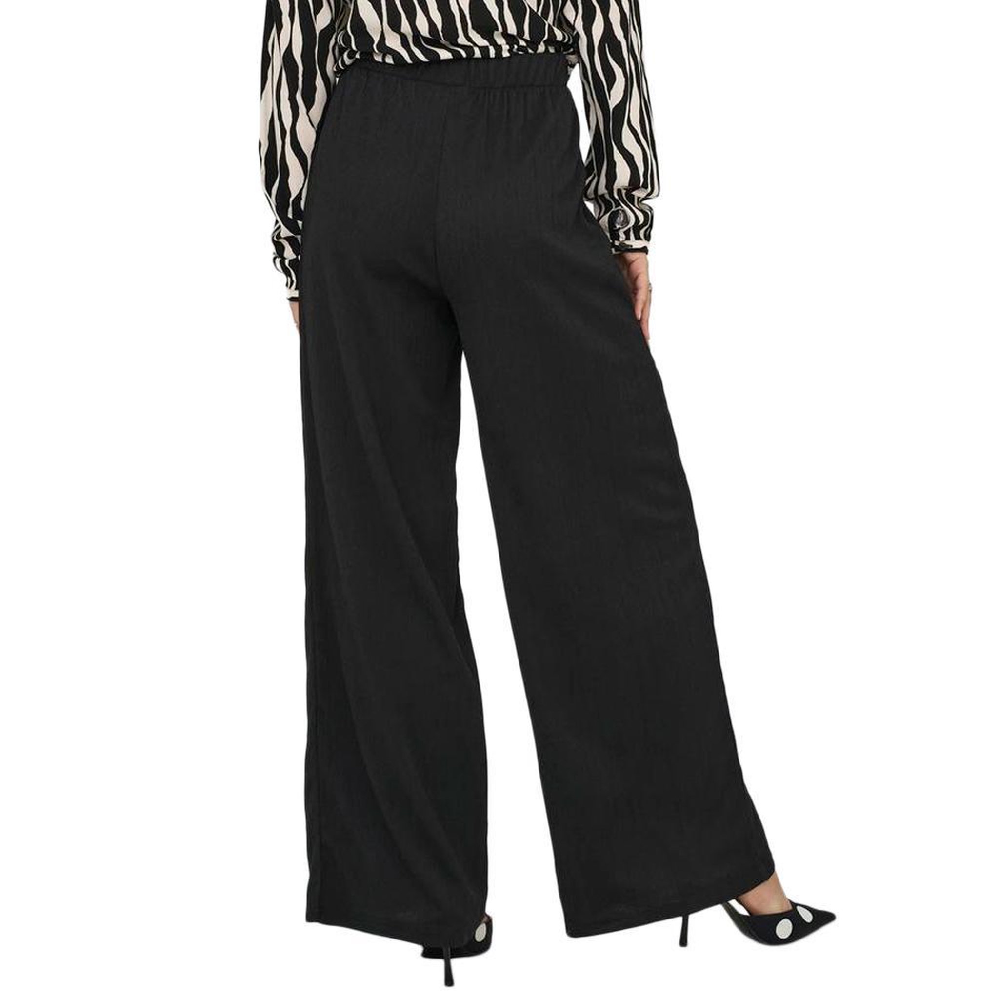 Voir la diapositive 2 : JACQUELINE DE YONG Pantalon Fluide Noir Femme JDY Debbie