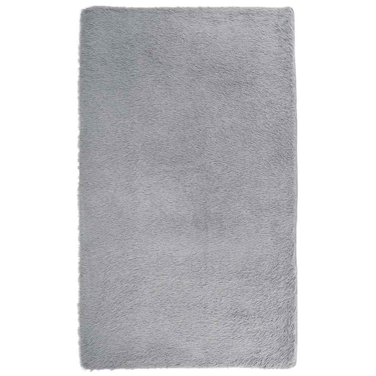 VIDAXL Tapis shaggy a poils longs NAVARRA gris argente 80x150 cm