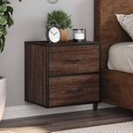 VIDAXL Table de chevet murale chene marron 40x31x39,5 cm