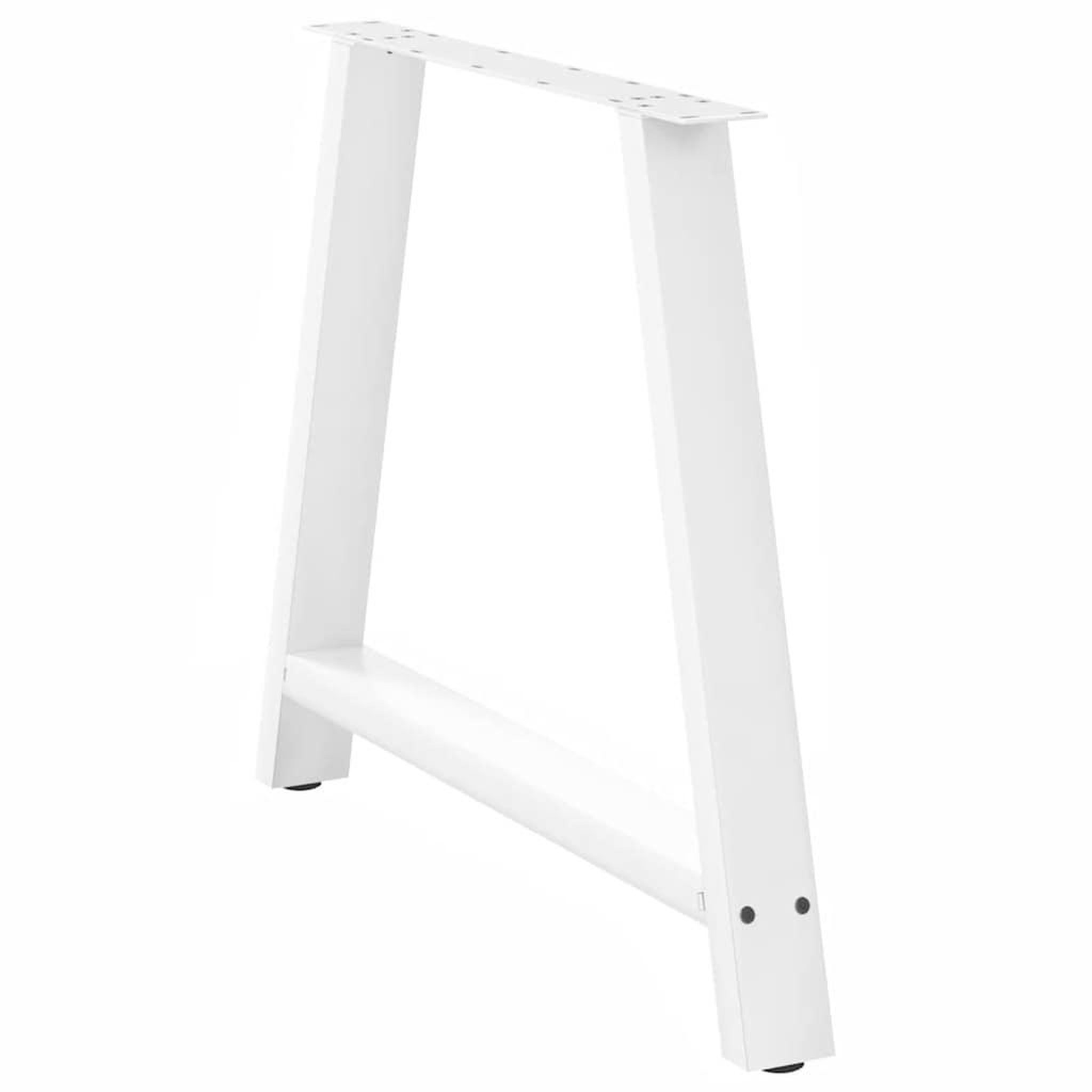 Voir la diapositive 4 : VIDAXL Pieds de table basse forme de A 2 pcs blanc 100x(72-73)cm acier