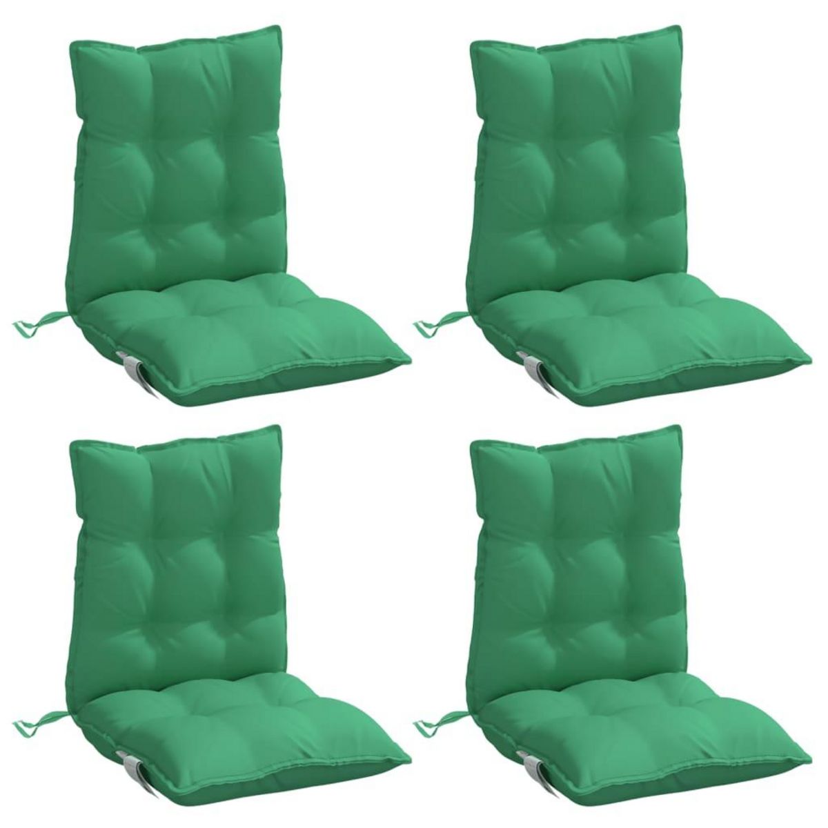 VIDAXL Coussins de chaise a dossier bas lot de 4 vert tissu oxford