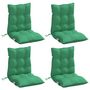 Voir la diapositive 3 : VIDAXL Coussins de chaise a dossier bas lot de 4 vert tissu oxford