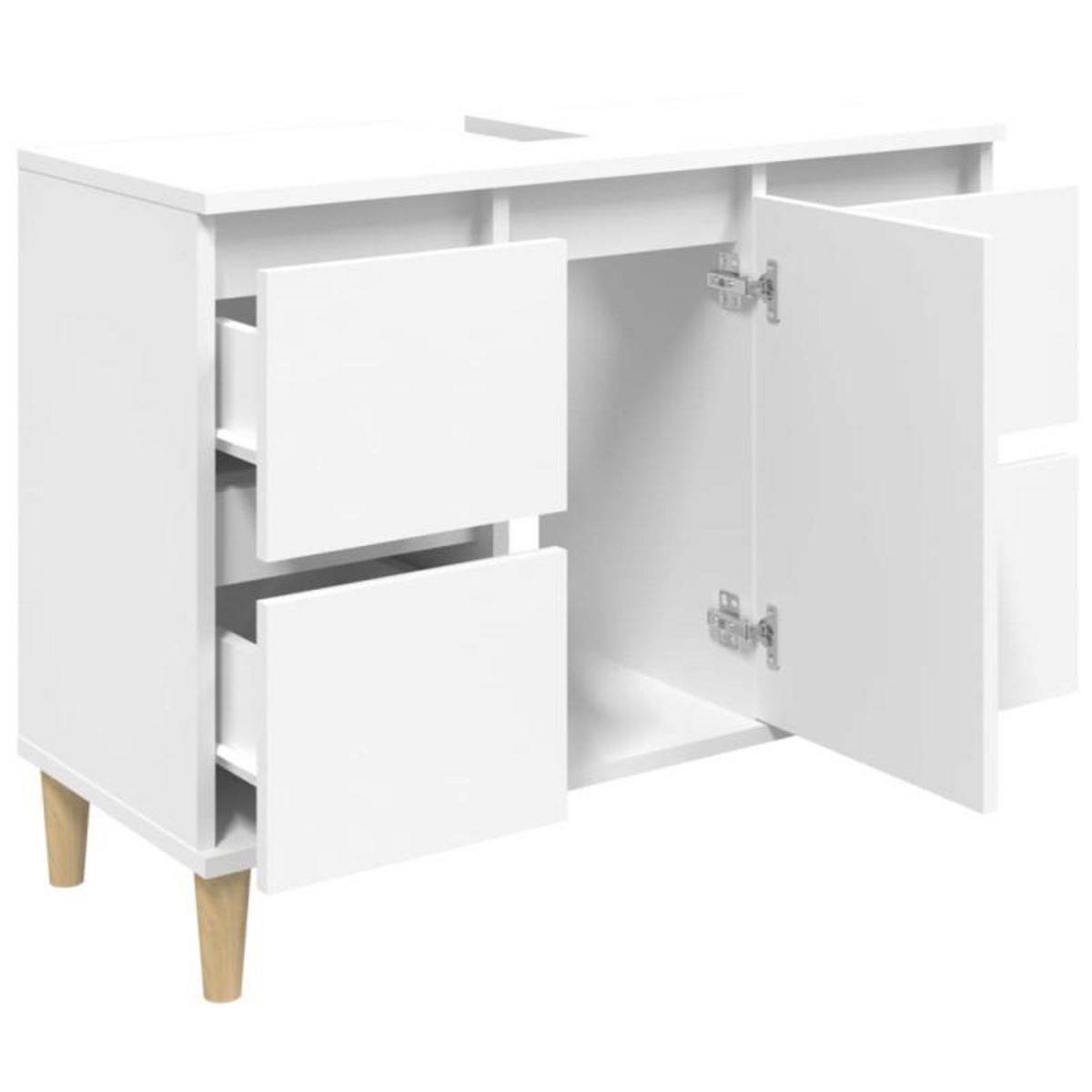 VIDAXL Meuble d évier blanc 80x33x60 cm bois d ingénierie
