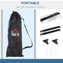 Voir la diapositive 6 : HOMCOM Cage de foot portable - but de football futsal pliable pop up - sac rangement, piquets inclus - dim. 247L x 203l x 201,5H cm - fibre verre Oxford noir
