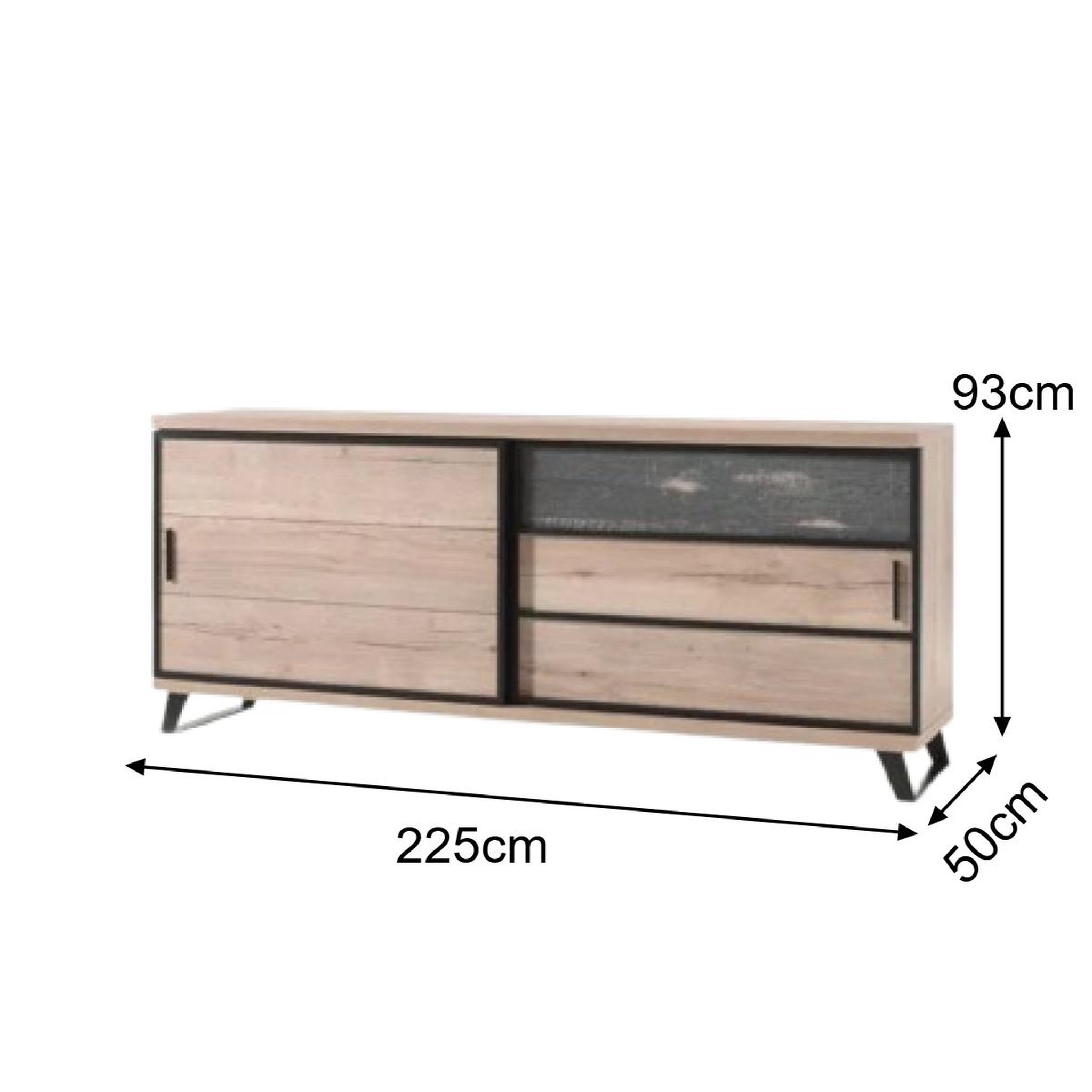 Voir la diapositive 4 : JLC KREATION Buffet contemporain 2 portes coulissantes PERO