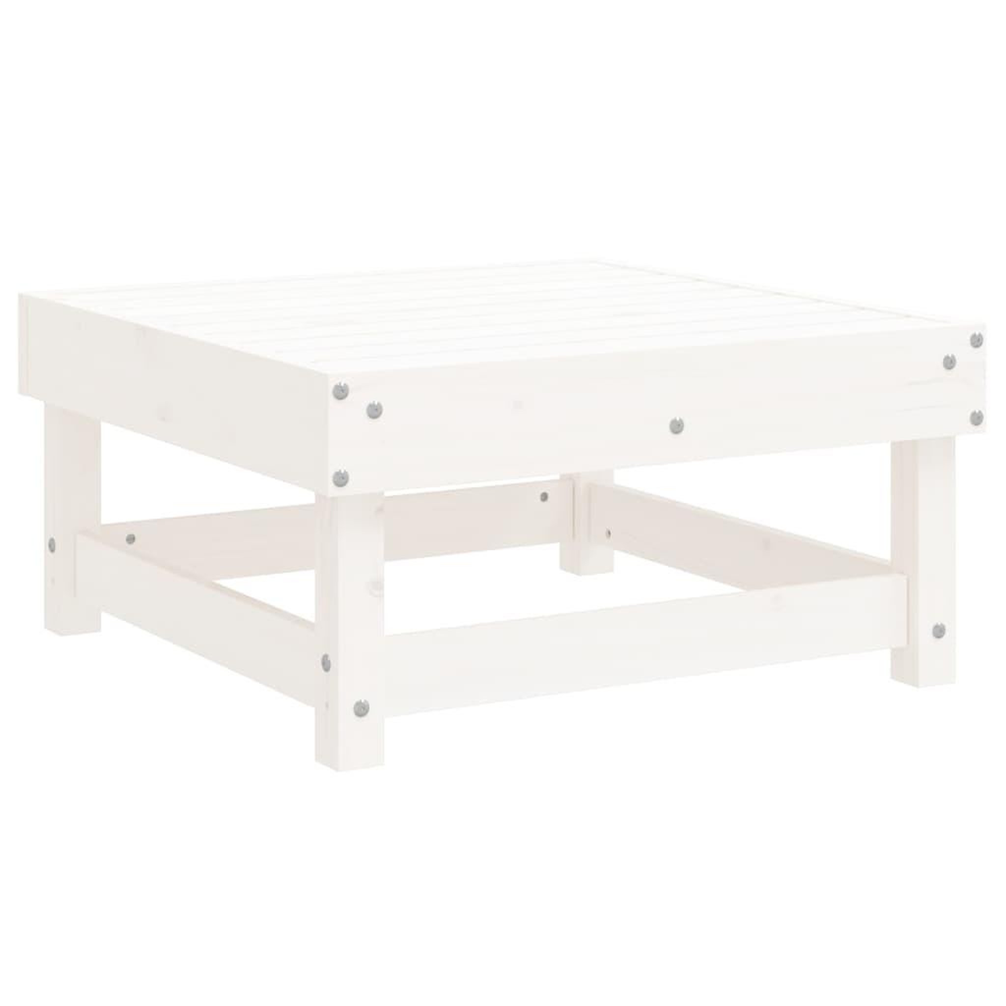 Voir la diapositive 2 : VIDAXL Repose-pied de jardin blanc bois de pin massif