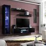 Voir la diapositive 2 : Paris Prix Meuble TV Mural Design  Fly XIX  210cm Noir